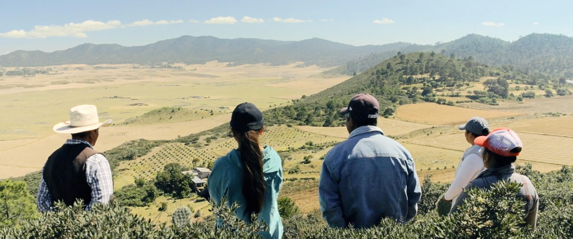 Jovita's family looking out from Mesa de Cielo